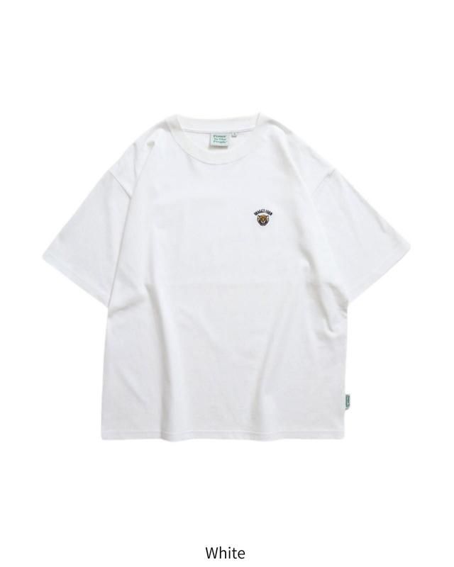POWER TO THE PEOPLE ワンポイントTee / 虎 サガラ刺繍 半袖Tシャツ White