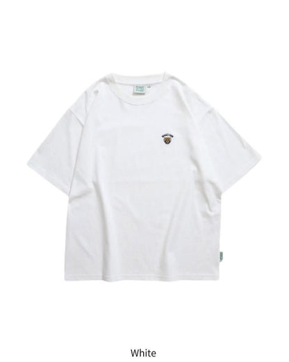 POWER TO THE PEOPLE ワンポイントTee / 虎 サガラ刺繍 半袖Tシャツ White