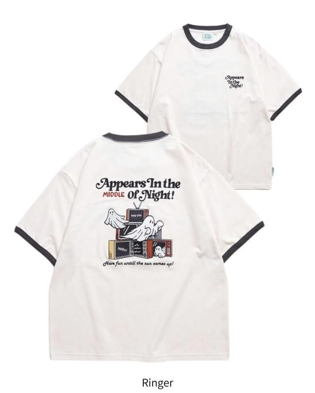 POWER TO THE PEOPLE ゴーストテレビ刺繍Tee / 半袖Tシャツ Ringer