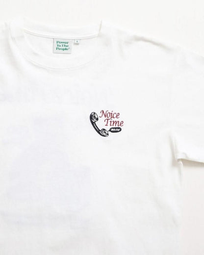 POWER TO THE PEOPLE テレフォン ネコ刺繍Tee / 半袖Tシャツ White