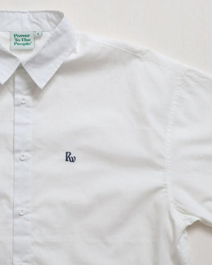 POWER TO THE PEOPLE スカーフ付 ロゴ刺繍シャツ White 2