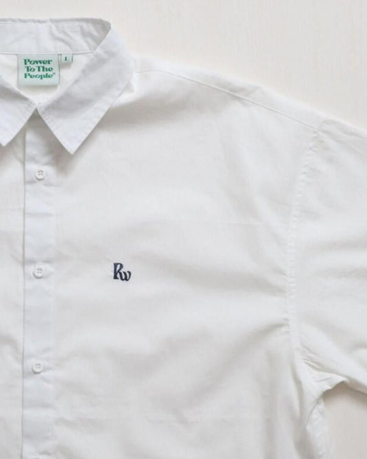 POWER TO THE PEOPLE スカーフ付 ロゴ刺繍シャツ White 2