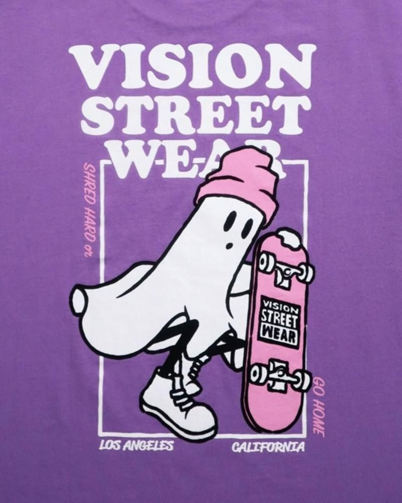 VISION STREET WEAR Ghost Skater Tee / ゴースト スケボー 半袖Tシャツ Purple