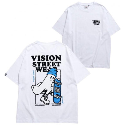 VISION STREET WEAR Ghost Skater Tee / ゴースト スケボー 半袖Tシャツ White