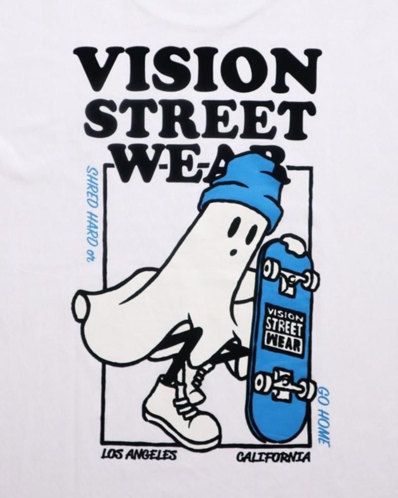 VISION STREET WEAR Ghost Skater Tee / ゴースト スケボー 半袖Tシャツ White