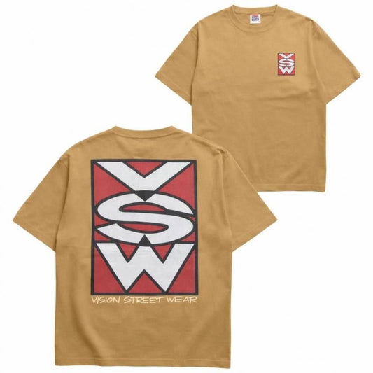 VISION STREET WEAR VISION50th VSW 80’Log Tee / プリント 半袖Tシャツ Sand Baige