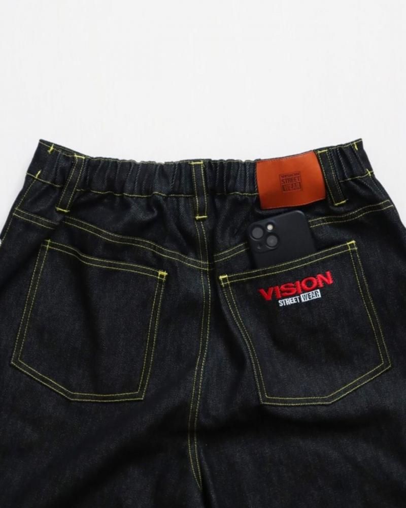 VISION STREET WEAR Rigid Buggy Denim / リジッドデニム バギーパンツ Black