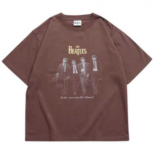 The Beatles ビートルズ レコードプリントTee / 半袖Tシャツ Brown