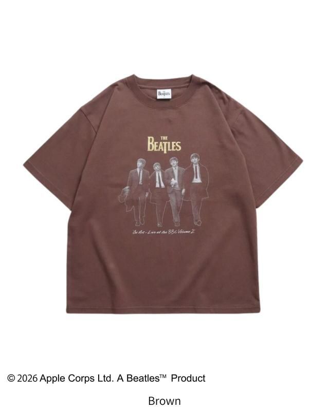 The Beatles ビートルズ レコードプリントTee / 半袖Tシャツ Brown
