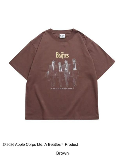 The Beatles ビートルズ レコードプリントTee / 半袖Tシャツ Brown