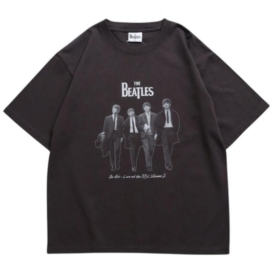 The Beatles ビートルズ レコードプリントTee / 半袖Tシャツ Charcoal
