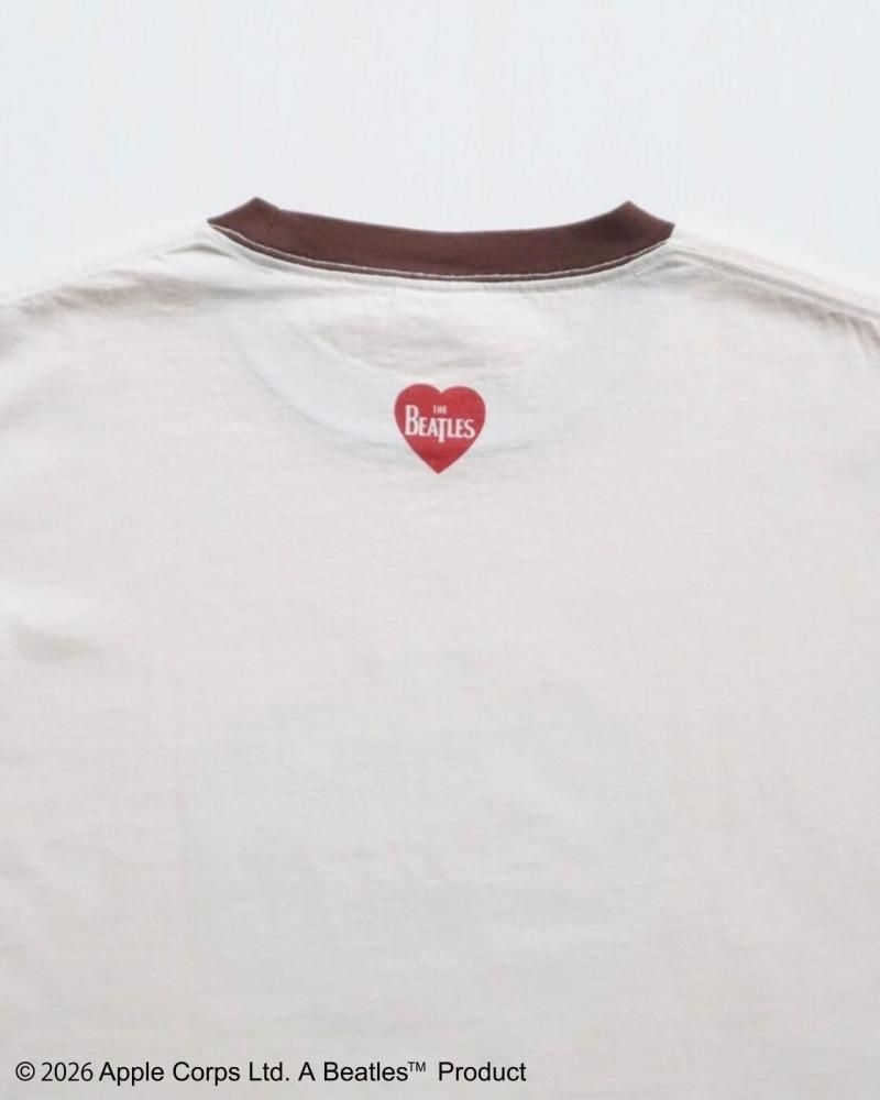 The Beatles ビートルズ ハート柄リンガーTee / 半袖Tシャツ Ringer Brown