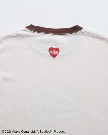 The Beatles ビートルズ ハート柄リンガーTee / 半袖Tシャツ Ringer Brown