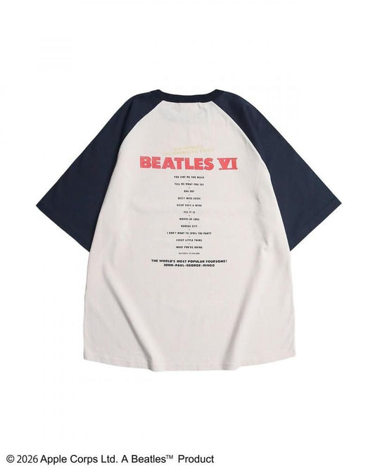 The Beatles ビートルズ レコードラグランTee / 半袖Tシャツ Navy