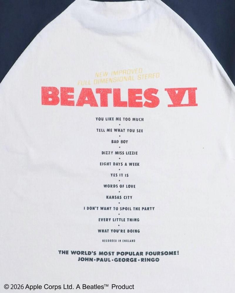 The Beatles ビートルズ レコードラグランTee / 半袖Tシャツ Navy