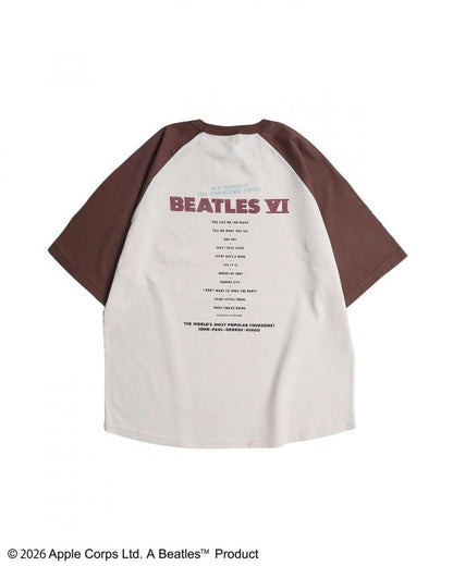 The Beatles ビートルズ レコードラグランTee / 半袖Tシャツ Brown