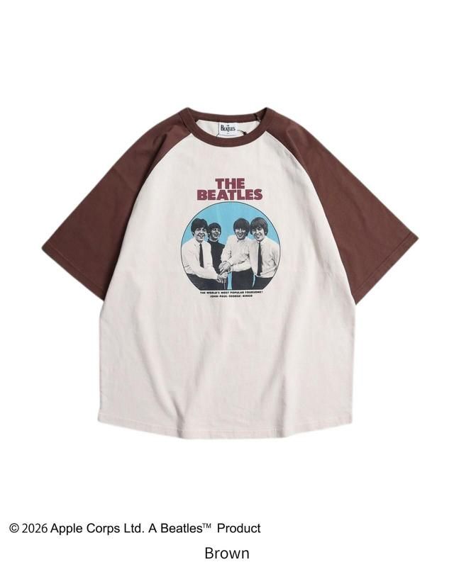 The Beatles ビートルズ レコードラグランTee / 半袖Tシャツ Brown
