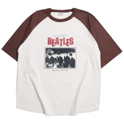 The Beatles ビートルズ ツアーラグランTee / 半袖Tシャツ Brown