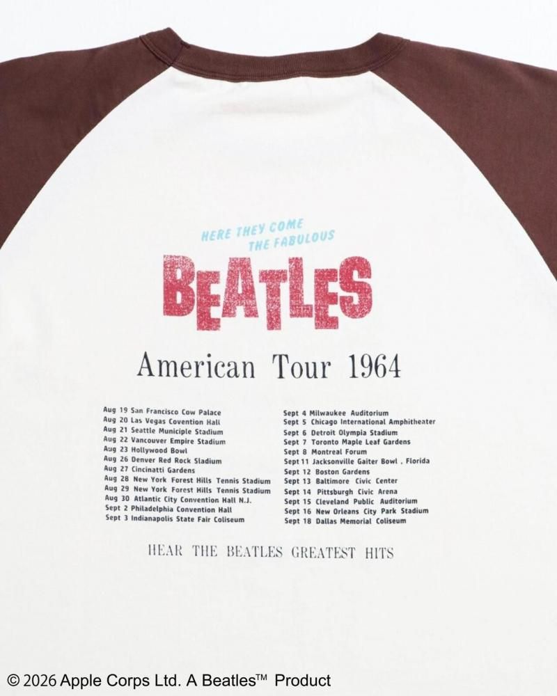 The Beatles ビートルズ ツアーラグランTee / 半袖Tシャツ Brown