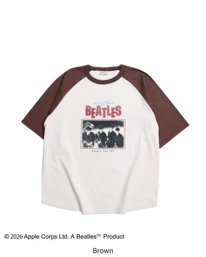 The Beatles ビートルズ ツアーラグランTee / 半袖Tシャツ Brown