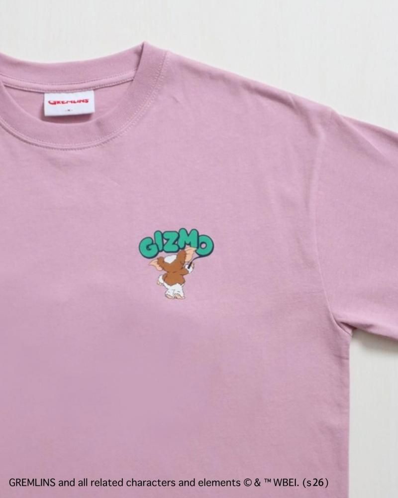 GREMLINS グレムリン ギズモ サガラ刺繍ロゴTee / 半袖Tシャツ Pink