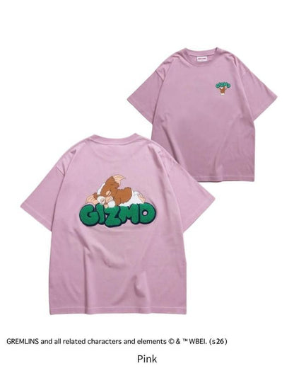 GREMLINS グレムリン ギズモ サガラ刺繍ロゴTee / 半袖Tシャツ Pink
