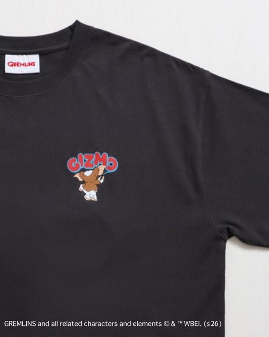 GREMLINS グレムリン ギズモ サガラ刺繍ロゴTee / 半袖Tシャツ Charcoal