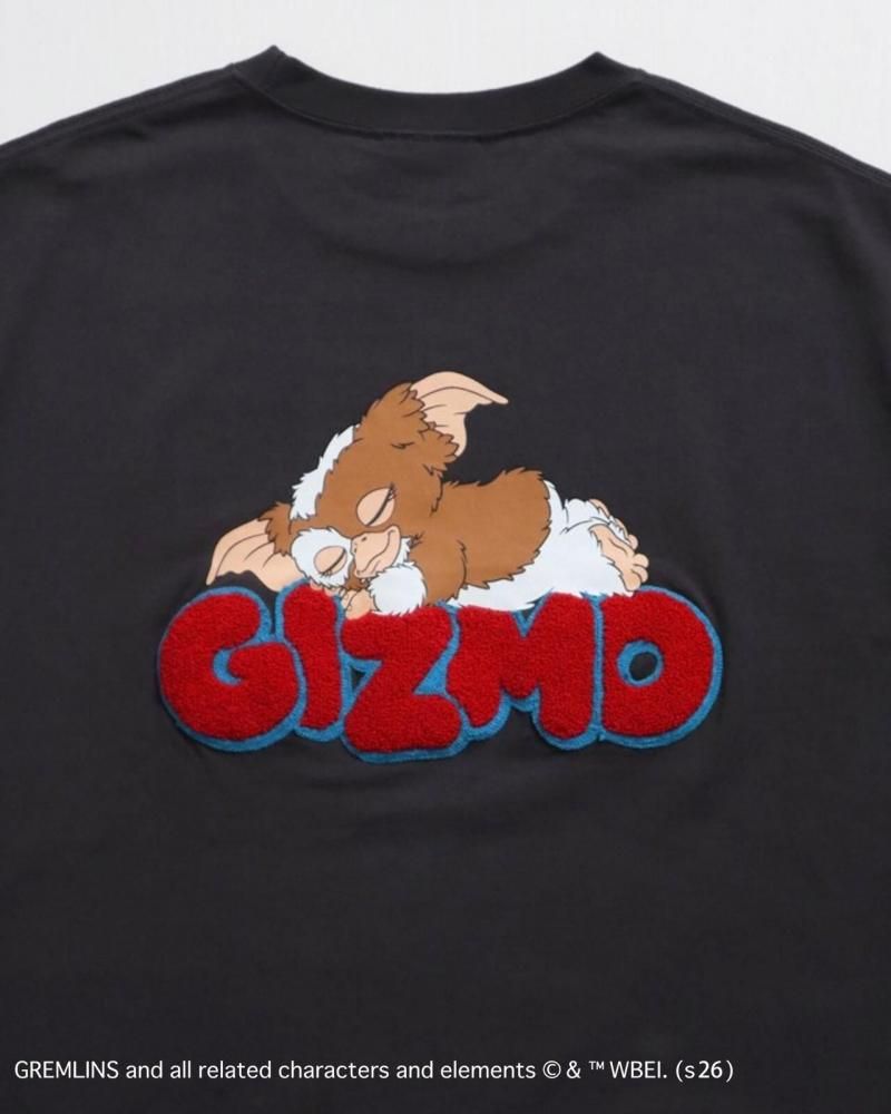 GREMLINS グレムリン ギズモ サガラ刺繍ロゴTee / 半袖Tシャツ Charcoal