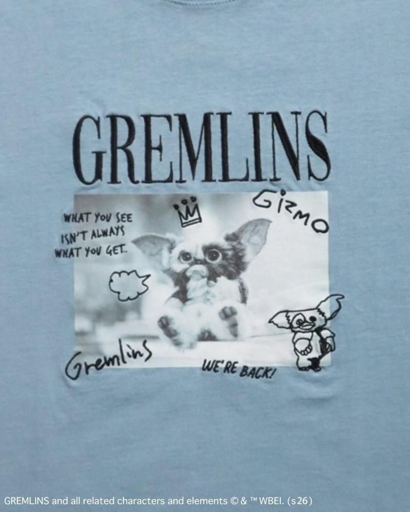 GREMLINS グレムリン ギズモ ラクガキ刺繍Tee / 半袖Tシャツ Blue