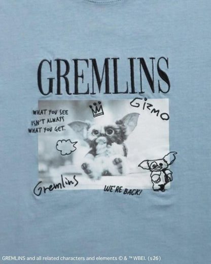 GREMLINS グレムリン ギズモ ラクガキ刺繍Tee / 半袖Tシャツ Blue