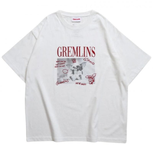 GREMLINS グレムリン ギズモ ラクガキ刺繍Tee / 半袖Tシャツ White