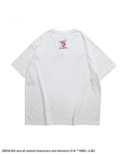 GREMLINS グレムリン ギズモ ラクガキ刺繍Tee / 半袖Tシャツ White
