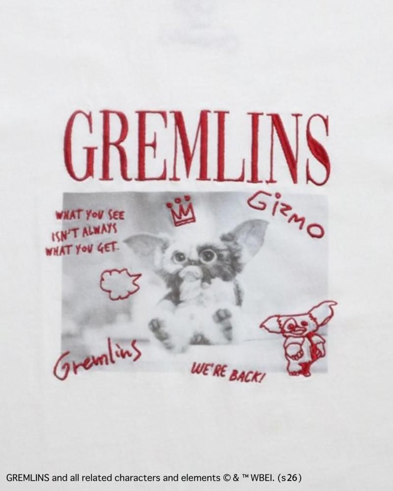 GREMLINS グレムリン ギズモ ラクガキ刺繍Tee / 半袖Tシャツ White