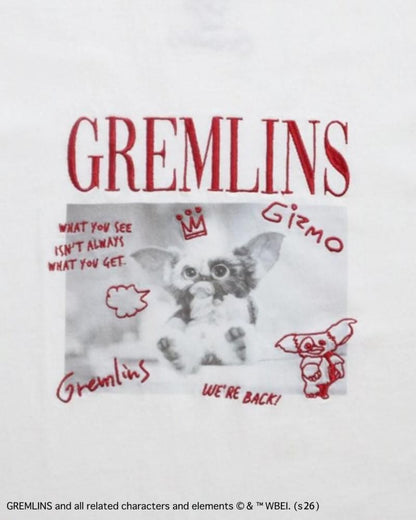 GREMLINS グレムリン ギズモ ラクガキ刺繍Tee / 半袖Tシャツ White