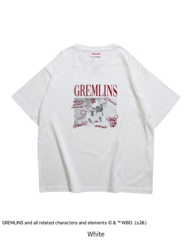 GREMLINS グレムリン ギズモ ラクガキ刺繍Tee / 半袖Tシャツ White