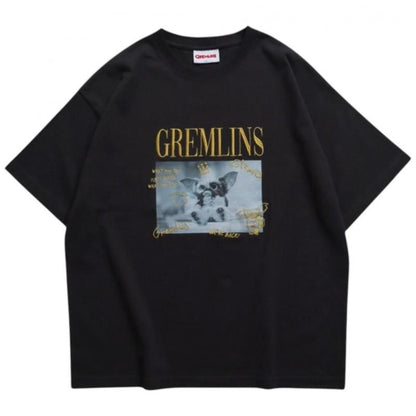 GREMLINS グレムリン ギズモ ラクガキ刺繍Tee / 半袖Tシャツ Charcoal