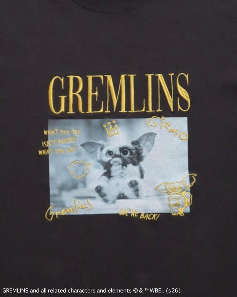 GREMLINS グレムリン ギズモ ラクガキ刺繍Tee / 半袖Tシャツ Charcoal