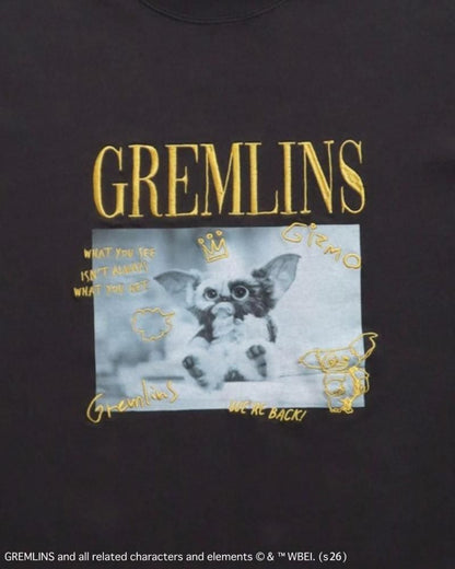GREMLINS グレムリン ギズモ ラクガキ刺繍Tee / 半袖Tシャツ Charcoal