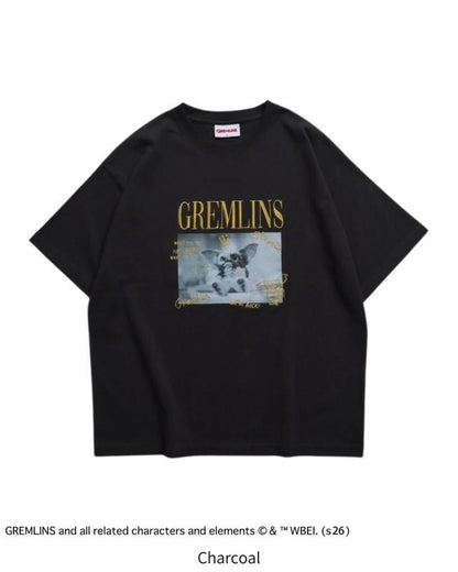 GREMLINS グレムリン ギズモ ラクガキ刺繍Tee / 半袖Tシャツ Charcoal