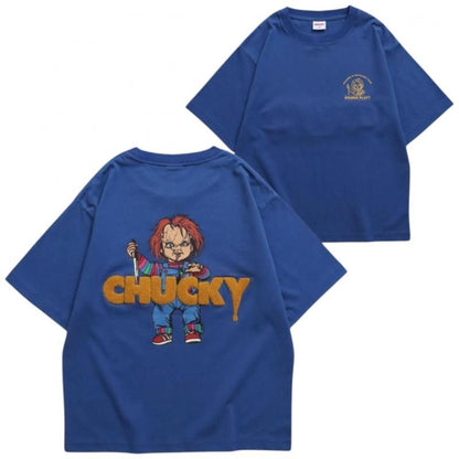 CHUCKY チャッキー サガラロゴ刺繍Tee 半袖Tシャツ チャイルド・プレイ Blue