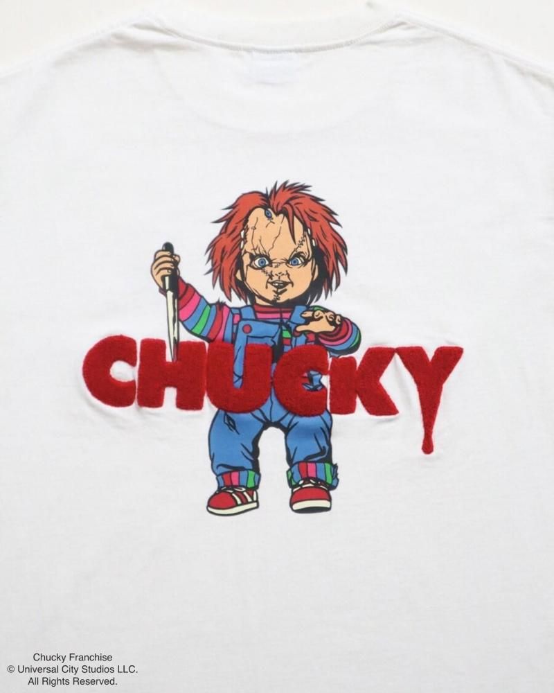 CHUCKY チャッキー サガラロゴ刺繍Tee 半袖Tシャツ チャイルド・プレイ White