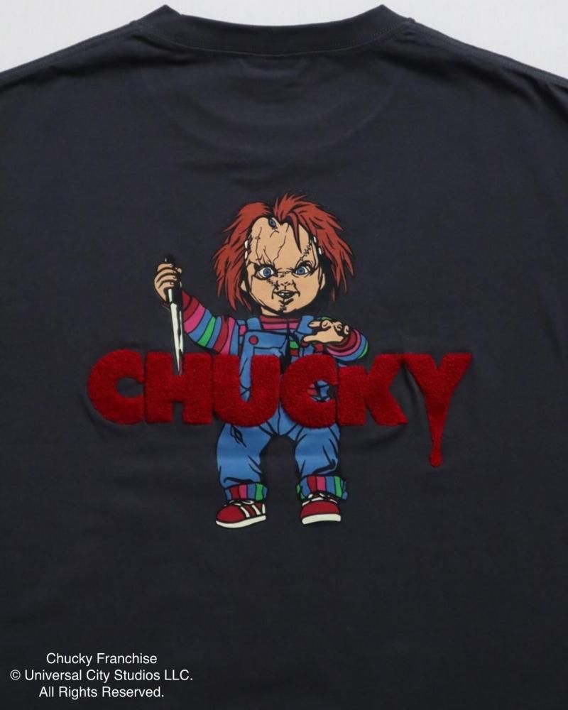 CHUCKY チャッキー サガラロゴ刺繍Tee 半袖Tシャツ チャイルド・プレイ Charcoal