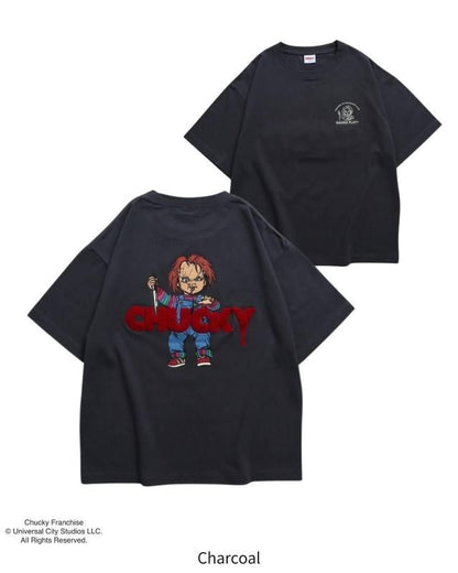 CHUCKY チャッキー サガラロゴ刺繍Tee 半袖Tシャツ チャイルド・プレイ Charcoal