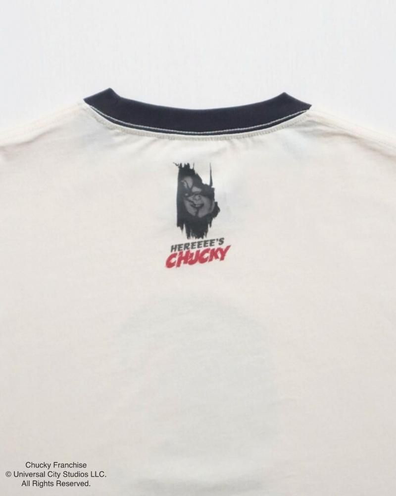 CHUCKY チャッキー BIGプリントTee 半袖Tシャツ チャイルド・プレイ Ringer White
