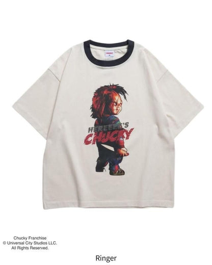 CHUCKY チャッキー BIGプリントTee 半袖Tシャツ チャイルド・プレイ Ringer White