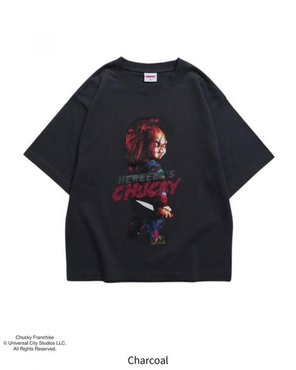 CHUCKY チャッキー BIGプリントTee 半袖Tシャツ チャイルド・プレイ Charcoal