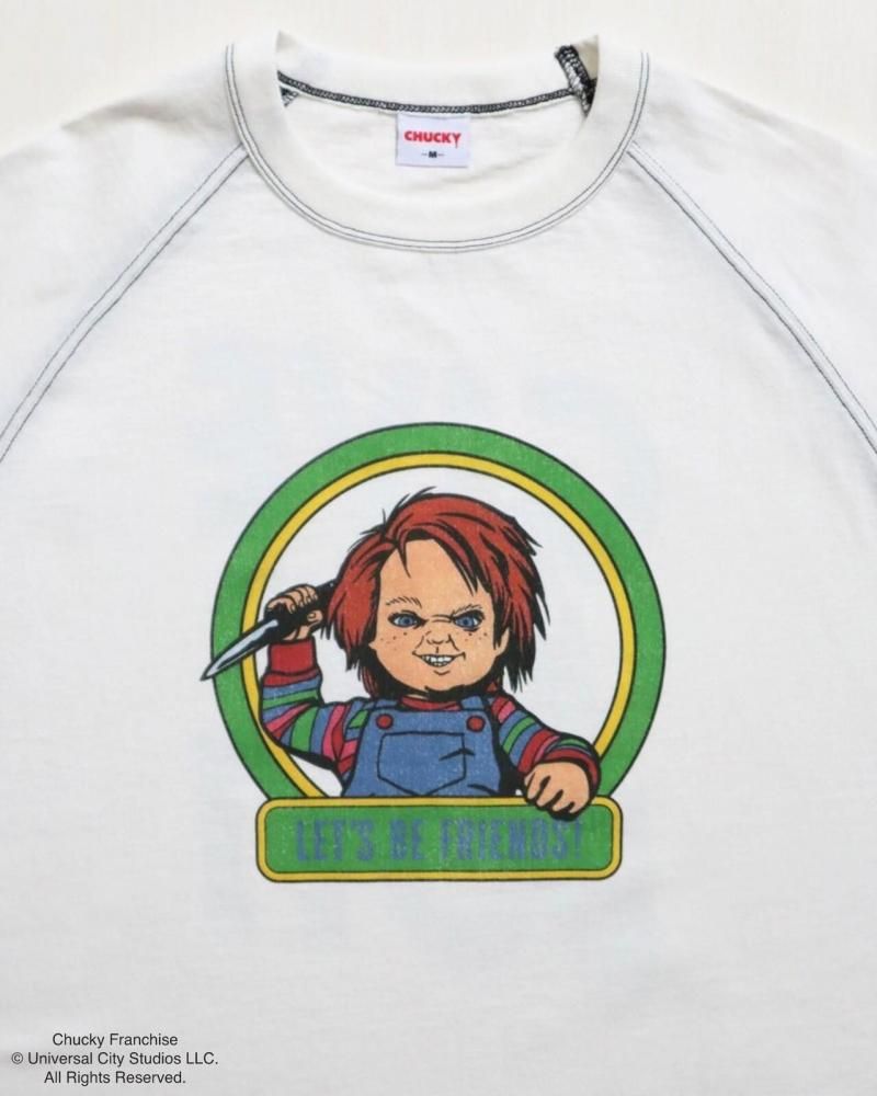 CHUCKY チャッキー サークルラグランTee 半袖Tシャツ チャイルド・プレイ White