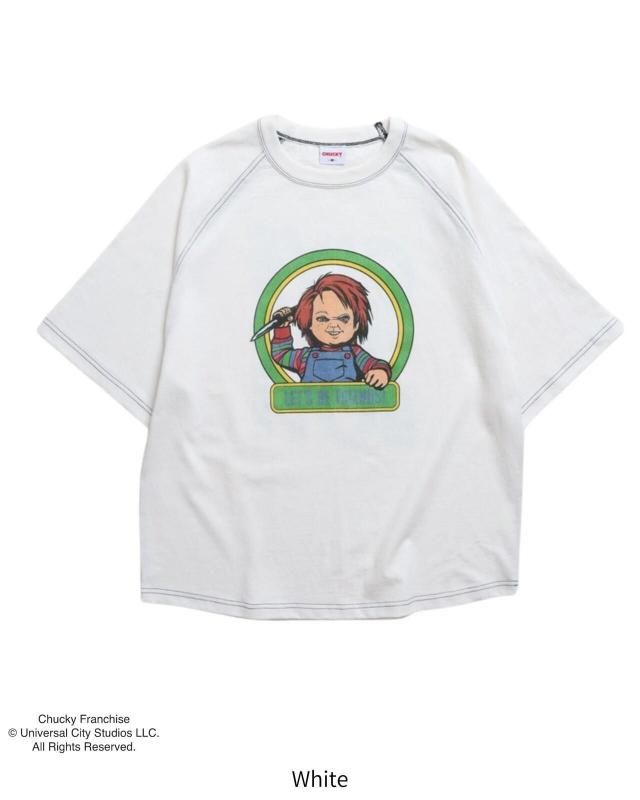 CHUCKY チャッキー サークルラグランTee 半袖Tシャツ チャイルド・プレイ White