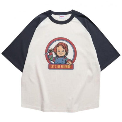 CHUCKY チャッキー サークルラグランTee 半袖Tシャツ チャイルド・プレイ Charcoal