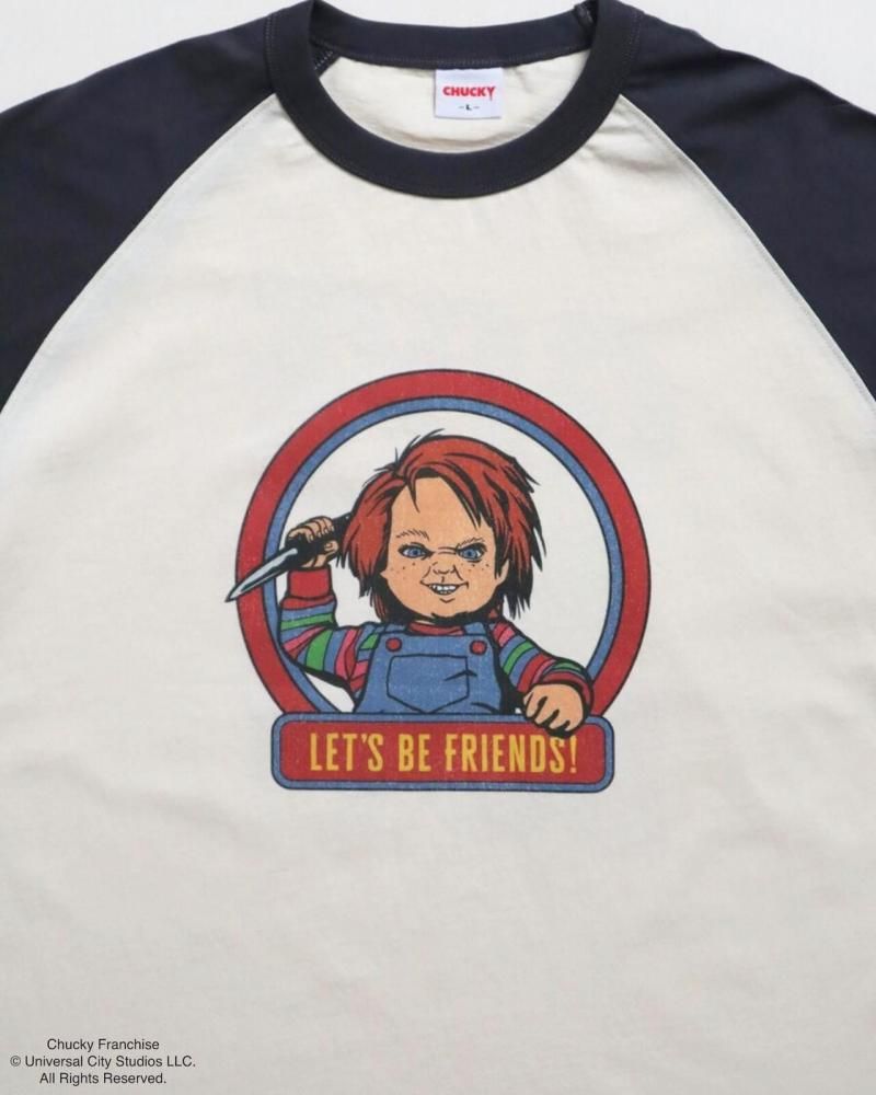 CHUCKY チャッキー サークルラグランTee 半袖Tシャツ チャイルド・プレイ Charcoal